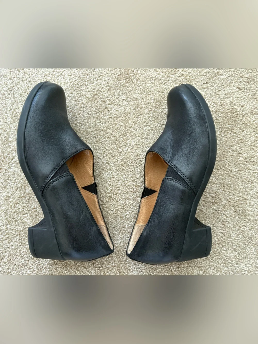 Dankso Black Leather Heeled Mule Booties EU Size 37 US 6.5 Comfort Dark Academia